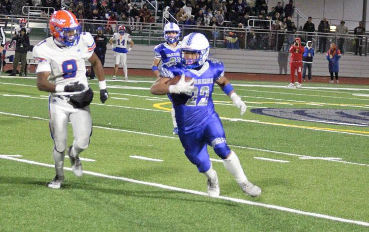 South City running back Marcus Mercurio rushed for a career-high 130 yards on the CCS Division V championship stage Saturday night. (Terry Bernal/Daily Journal)
